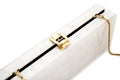 Acrylic Clutch Evening Bag for Women Long Pearl Acrylic Clutch Purse Handbag for Dinner Party Wedding iPhone - White