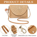 AOUNQ Straw Purses and Handbags for Women Woven Clutch Purse Summer Beach Crossbody Shoulder Bag