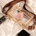 DODAMOUR Clear Purse Acrylic Clutch Bag for Women, Square Transparent Crossbody Evening Bag with Adjustable Long Shoulder Strap