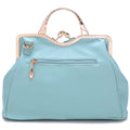 Ruiatoo Handbag for Women Flower Fashion Satchel Tote PU Leather Evening Shoulder Bags with Strap for Party Light-blue