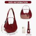 GZhLonKiMa Small Shoulder Bag Red Purse for Women Fall Fashion Bag Y2K Crescent Purse Dark Red Clutch Bag Trendy Hobo Handbag