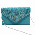 Ladies Fashion Frosted Satin Evening Clutch Purse Bag Crossbody Handbags Party Prom Wedding Envelope Bag,S-Lan