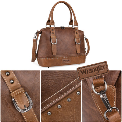 Wrangler Doctor Bag for Women Satchel Handbags, Awake Saddle Brown