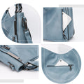 KL928 Large Handbags for Women Faux Leather Ladies Hobo Bag Bucket Purse Crossbody Bags (Blue)