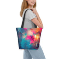 Uemuo Colorful Lightbulb Abstract Print Tote Bags for Women,Large Capacity Corduroy Bag,Reusable Grocery Shoulder Bag,Beach Tote with Zipper Closure, Daily Essentials