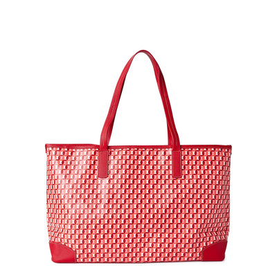 Time and Tru Women’s Sustainable Signature Tote and Pouch 2-Piece Set, Red