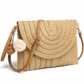 AOUNQ Straw Purses and Handbags for Women Woven Clutch Purse Summer Beach Crossbody Shoulder Bag