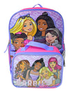 Barbie Backpack 16" & Insulated Lunch Bag Detachable Pink 2-Piece Set