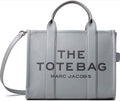 Marc Jacobs Female The Medium Tote Bag Grey Shoulder Bag With Logo In Grainy Leather Grey