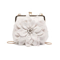 Ruiatoo Women's Evening Clutches Handbags Flower Formal Party Wallets Wedding Purses Wristlets Ethnic Totes Satchel White