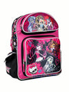 Small Backpack - - Pink and Black Skulls New School Bag 076898