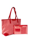 Time and Tru Women’s Sustainable Signature Tote and Pouch 2-Piece Set, Red