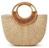 Women Girl Tote Bag Straw Hobo Handbag Fashion Woven Top Handle Bag Shoulder Bag Beach Purse Moon Bag Bucket Bag 2023 Summer