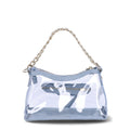 Madden NYC Women’s Clear Hobo Crossbody Handbag with Chain, Denim