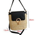 Womens Straw Bag Aesthetic Cute Woven Crossbody Buckets Totes Shoulder Bags Small Basket Beach Purse Straw Summer Handbag (White)