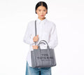 Marc Jacobs Female The Medium Tote Bag Grey Shoulder Bag With Logo In Grainy Leather Grey