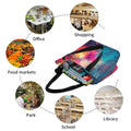 Uemuo Colorful Lightbulb Abstract Print Tote Bags for Women,Large Capacity Corduroy Bag,Reusable Grocery Shoulder Bag,Beach Tote with Zipper Closure, Daily Essentials