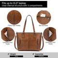 Lovevook Work Shoulder Bag, Vintage Style Handbag Purses for Women, Faux Leather Women Satchel Tote Bag Fit Up 13.3" Laptop