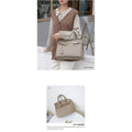 KAMUGO Leather Handbag for Women , Ladies Shoulder Bag Fashion Classic Lychee Pattern First Layer Cowhide Top Handle Satchel - gray 30#
