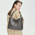 KL928 Large Purses for Women PU Leather Shoulder Handbags Crossbody Hobo Tote Bags (Gray)