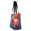 Uemuo Colorful Lightbulb Abstract Print Tote Bags for Women,Large Capacity Corduroy Bag,Reusable Grocery Shoulder Bag,Beach Tote with Zipper Closure, Daily Essentials