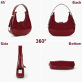 GZhLonKiMa Small Shoulder Bag Red Purse for Women Fall Fashion Bag Y2K Crescent Purse Dark Red Clutch Bag Trendy Hobo Handbag