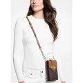 MICHAEL KORS Womens Carmen Small Logo Smartphone Crossbody Bag 35S2GNMC5B-847 (Brown)