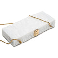 Acrylic Clutch Evening Bag for Women Long Pearl Acrylic Clutch Purse Handbag for Dinner Party Wedding iPhone - White